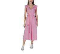 B.young Rosa Sommerkleid mit V-Ausschnitt und Wickelverschlu - Größe: M