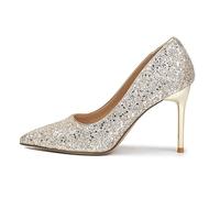 BAADCUP Glitzer Heels Elegant Damen Pumps Sexy High Heels Kann Beinlinien Sehr Gut Dehnen (golden 9cm,40)