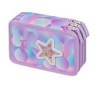 Baagl 3 Fach Federmäppchen Mädchen, Schulmäppchen für Schreibwaren, Schulsachen Federtasche, Federmappe, Mäppchen für Schule (Candy)