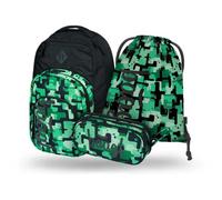 Baagl 3er-Set Coolmate Grün: Rucksack, Federmäppchen, Tasche