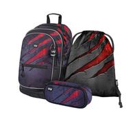 BAAGL 3 SET CORE LAVA Jungen Schulset, dunkelgrau, größe os