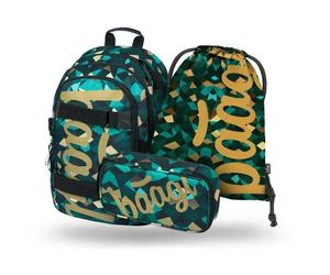 BAAGL 3 SET SKATE POLYGON Schulset, dunkelgrün, größe os