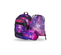 BAAGL Skate Galaxy Schulset: Rucksack, Federmäppchen, Turnbeutel