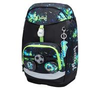 Baagl Airy Plus Schulrucksack, 25 l, Grow-System, ab 130 cm (Fußball) | Isoliertes Snackfach; Magnetverschluss; Brust- und abnehmbarer Hüftgurt