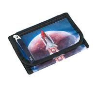 Baagl Brustbeutel Kinder Geldbörse für Jungen Geldbeutel - Space Shuttle | Mini Portemonnaie und Kleingeld Münzbörse eignen sich ideal für Kinder als praktischer Brustbeutel für die Schule.