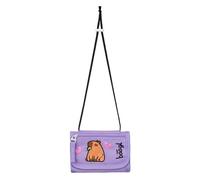 Baagl Brustbeutel Kinder Mädchen Geldbörse Mini Portemonnaie - Capybara | Geldbeutel und Kleingeld Münzbörse Wasserschwein mit Umhängeband bieten ausreichend Platz für Schule und Ausflüge.