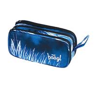 Baagl Federmäppchen für Mädchen, Jungen, Schule Mäppchen, Federmappe mit 3 Fächer, Federtasche für Teenager, Kinder Etui (Steel)