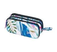 Baagl Federmäppchen für Mädchen, Schule Mäppchen, Federmappe mit 3 Fächer, Federtasche für Teenager, Kinder Etui (Leafs)