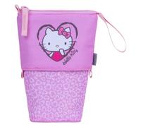 Baagl Federmäppchen Jungen Mädchen - Stifteetui Kinder - Mäppchen Etui für Schule - Robuste Federtasche & Federmappe mit Geheimfach - Standmäppchen (Hello Kitty Sweet Leopard)