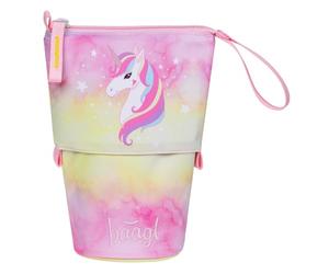 Baagl Federmäppchen Stifteetui Kinder Mäppchen Schule - Regenbogen Einhorn | Robuste Federtasche & Federmappe mit Geheimfach dient als Standmäppchen oder Etui für Mädchen für den Schulranzen.