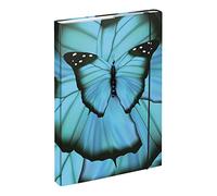 Baagl Heftbox für Schulranzen A4 - Sammelmappe für Kinder mit Gummiband und Innenklappen - Heftmappe, Sammelbox mit Gummizug für Mädchen (Butterfly)