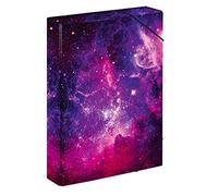 Baagl Heftbox für Schulranzen - Heftmappe A4 für Kinder mit Gummiband und Innenklappen - Sammelmappe, Sammelbox mit Gummizug für Jungen (Galaxy)