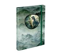 Baagl Heftbox für Schulranzen - Heftmappe A4 für Kinder mit Gummiband und Innenklappen - Sammelmappe, Sammelbox mit Gummizug für Jungen (Dino I)