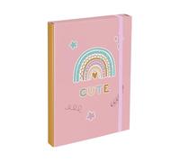 Baagl Heftbox für Schulranzen - Heftmappe A4 für Kinder mit Gummiband und Innenklappen - Sammelmappe, Sammelbox mit Gummizug für Mädchen (Cute)