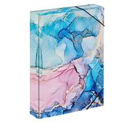 Baagl Heftbox für Schulranzen - Heftmappe A4 für Kinder mit Gummiband und Innenklappen - Sammelmappe, Sammelbox mit Gummizug für Mädchen (Marble)