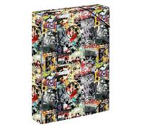 Baagl Heftbox für Schulranzen - Heftmappe A4 für Kinder mit Gummiband und Innenklappen - Sammelmappe, Sammelbox mit Gummizug für Jungen, Mädchen (Batman Comics)