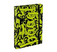 Baagl Heftbox für Schulranzen - Heftmappe A4 JUMBO für Kinder mit Gummiband und Innenklappen - Sammelmappe, Sammelbox mit Gummizug für Jungen (Lime)