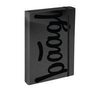 Baagl Heftbox für Schulranzen - Heftmappe A4 JUMBO für Kinder mit Gummiband und Innenklappen - Sammelmappe, Sammelbox mit Gummizug für Jungen (Darkness)