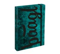 Baagl Heftbox für Schulranzen - Heftmappe A4 JUMBO für Kinder mit Gummiband und Innenklappen - Sammelmappe, Sammelbox mit Gummizug für Jungen (Ocean)