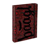 Baagl Heftbox für Schulranzen - Heftmappe A4 JUMBO für Kinder mit Gummiband und Innenklappen - Sammelmappe, Sammelbox mit Gummizug für Jungen (Red Polygon)