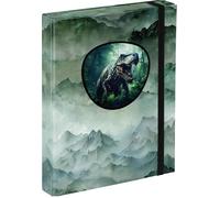 Baagl Heftbox für Schulranzen - Heftmappe A5 für Kinder mit Gummiband und Innenklappen - Sammelmappe, Sammelbox mit Gummizug für Jungen (Dino I)