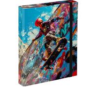 Baagl Heftbox für Schulranzen - Heftmappe A5 für Kinder mit Gummiband und Innenklappen - Sammelmappe, Sammelbox mit Gummizug für Jungen (Skatepark)