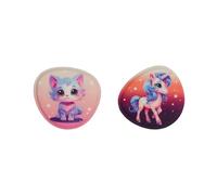 Baagl Klett Patches 2er Set Baaglies für Schulranzen, Rucksack und Gymsack - Motivwelt zur Individualisierung Mädchen - Austauschbare Kinder Badges - Klettflächen Sammelspaß (Lieblingstiere)