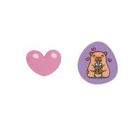 Baagl Klett Patches 2er Set Baaglies für Schulranzen, Rucksack und Gymsack - Motivwelt zur Individualisierung Mädchen - Austauschbare Kinder Badges - Klettflächen Sammelspaß (Capybara)