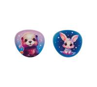 Baagl Klett Patches 2er Set Baaglies für Schulranzen, Rucksack und Gymsack - Motivwelt zur Individualisierung Mädchen - Austauschbare Kinder Badges - Klettflächen Sammelspaß (Lieblingstiere)