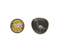 Baagl Klett Patches 2er Set Baaglies für Schulranzen, Rucksack und Gymsack - Motivwelt zur Individualisierung Jungen - Austauschbare Kinder Badges - Klettflächen Sammelspaß (Dino)