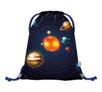 Baagl Turnbeutel für Jungen, Wasserdichte Schuhbeutel für Kinder, Schule und Kindergarten Sportbeutel für Junge, Sportrucksack, Gymsack (Planeten)