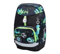 Baagl Schulranzen für 1. Klasse Jungen, Airy Plus Schulrucksack mit Ergonomischem Rückensystem & Abnehmbarem Hüftgurt, Ultraleichte Schultasche Kinder für Grundschule, Volksschule (Fußball)