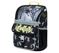 Baagl Schulranzen Jungen für 1. Klasse - Ergonomische Schultasche für Kinder - Schulrucksack mit Brustgurt - Grundschule Ranzen Tornister (Batman Dark City)