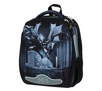 Baagl Schulranzen Jungen 1. Klasse, Shelly Schultasche Jungs Grundschule, Leichter Kinder Hartschalen-Ranzen, Tornister mit Brustgurt (Batman Dark City)