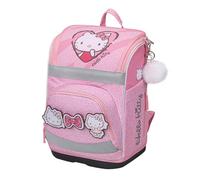 Baagl Schulranzen Jungen für 1. Klasse - Ergonomische Schultasche für Kinder Zippy Plus - Schulrucksack mit Brustgurt & Hüftgurt - Grundschule Ranzen Tornister, 21 l (Hello Kitty Sweet Leopard)