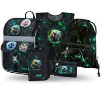 BAAGL SET 5 Zippy Dragons: Schulranzen, Mäppchen, Turnbeutel, Schürze, Geldbörse