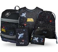 Baagl Schulranzen Jungen Set 5 Teilig Schulrucksack 21 l - Pixel Space