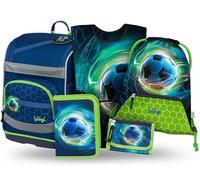 Baagl Schulranzen Jungen Set 5 Teilig Zippy Schulrucksack 21 l - Fußball
