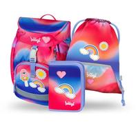 Baagl Schulranzen Mädchen für 1. Klasse, Airy Schultasche Set 3-Teilig, Grundschule Schulrucksack für Kinder, Ranzen für Schule, Tornister (Hippie)