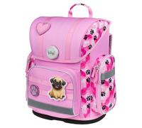 Baagl Schulranzen Mädchen für 1. Klasse, Ergo Schultasche Grundschule, Leichter Kinder Ranzen Tornister Schulrucksack mit Brustgurt (Pfötchen)