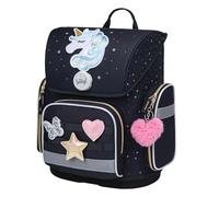 Baagl Schulranzen Mädchen für 1. Klasse, Ergo Schultasche Grundschule, Leichter Kinder Ranzen Tornister Schulrucksack mit Brustgurt (Unicorn Gold)