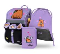 Baagl Schulranzen-Set Zippy Capybara | Set 3 Teilig, Schulranzen, Turnbeutel & Mäppchen