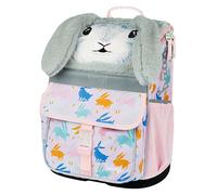 Baagl Schulranzen Mädchen für 1. Klasse - Ergonomische Schultasche für Kinder - Schulrucksack mit Brustgurt - Grundschule Ranzen Tornister (Bunny)