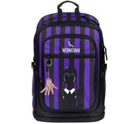 Baagl Schulrucksack Für Mädchen Teenager, Ergonomischer Kinderrucksack mit Laptopfach Für Schule, Extrem Leicht Rucksack mit Brustgurt und Reflektierenden Elementen (Wednesday)