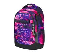 Baagl Schulrucksack für Jungen Mädchen Teenager - Skate Max - Skateboard Rucksack - Kinderrucksack mit Laptopfach und Brustgurt für Schule, Weiterführendeschule, Mittelschule, 30 l (Galaxy)