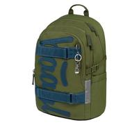 Baagl Schulrucksack für Jungen Teenager - Skateboard Rucksack - Kinderrucksack mit Laptopfach und Brustgurt für Schule, Weiterführendeschule, Mittelschule, 25 l (Olive)