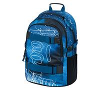 Baagl Schulrucksack für Jungen Teenager - Skateboard Rucksack - Kinderrucksack mit Laptopfach und Brustgurt für Schule (Skate Steel)