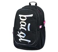 Baagl Schulrucksack für Mädchen Jungen, Schulranzen für Kinder mit ergonomisch geformter Rücken, Brustgurt und reflektierende Elemente (Metallic Holo)