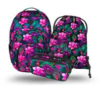 Baagl Schulrucksack Set 3 Teilig Rucksack Laptopfach Daypack 35 - Paradise