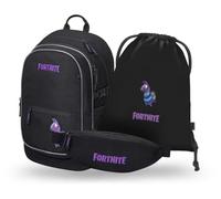 Baagl Schulrucksack Set Jungen 3 Teilig, Ergonomische Schultasche für Grundschule Volksschule, Ranzen mit Brustgurt, 25 l (Fortnite Llama)